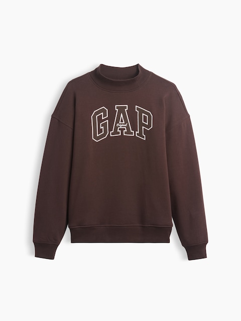 VintageSoft Oversized Mockneck Logo Sweatshirt