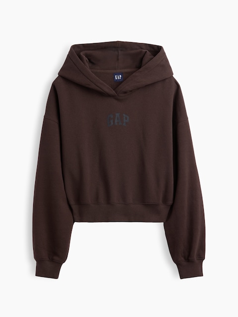 VintageSoft Crop Logo Hoodie
