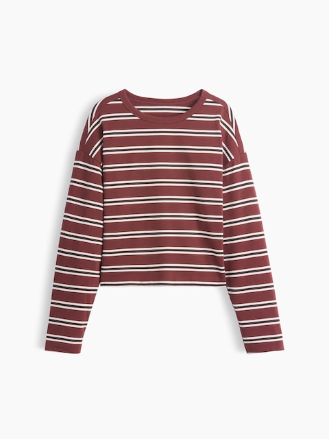 Knit Oversized Crop T-Shirt