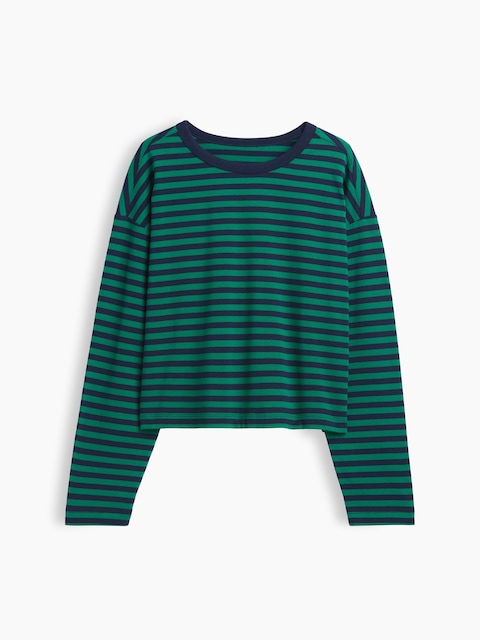 Knit Oversized Crop T-Shirt