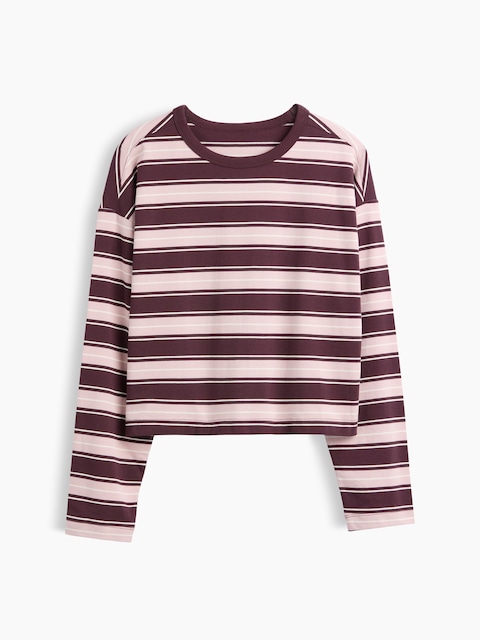 Knit Oversized Crop T-Shirt