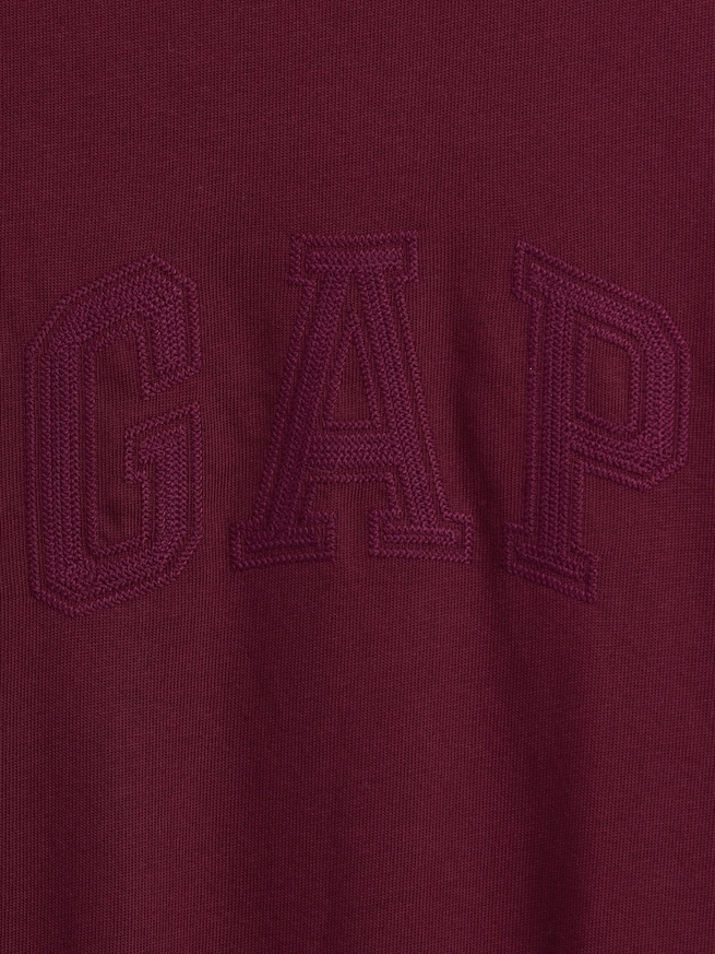 ヘビーウェイト リラックスフィット GAPロゴ クロップドTシャツ-3