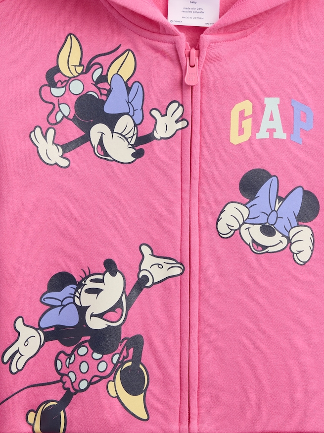 Gap x ディズニー ミニーマウス リラックスフィット グラフィック ジップアップパーカー-2