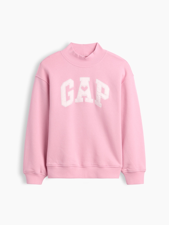 オーバーサイズ モックネック GAPロゴ スウェットシャツ (キッズ)-0