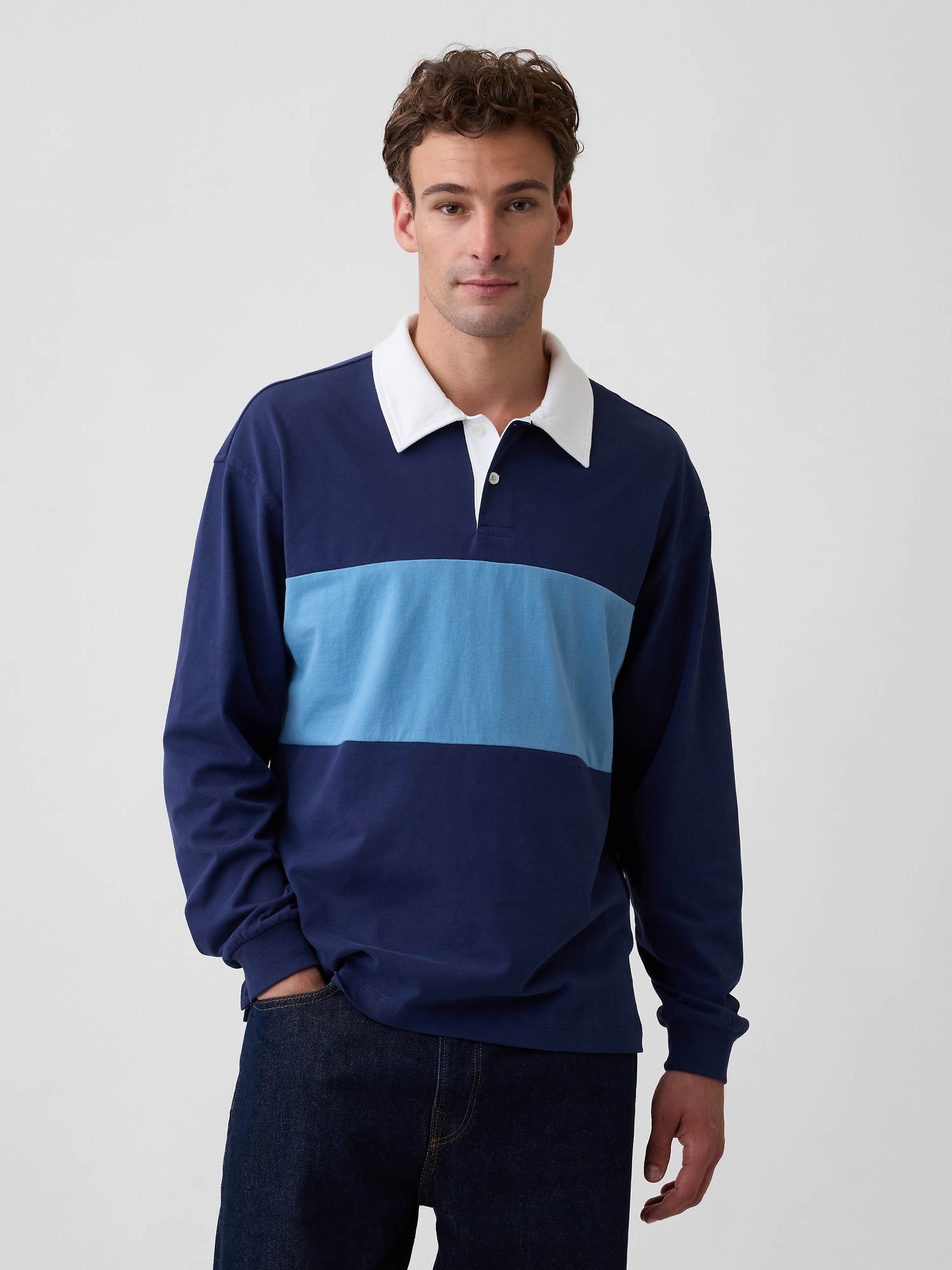 Boxy Colorblock Rugby Shirt