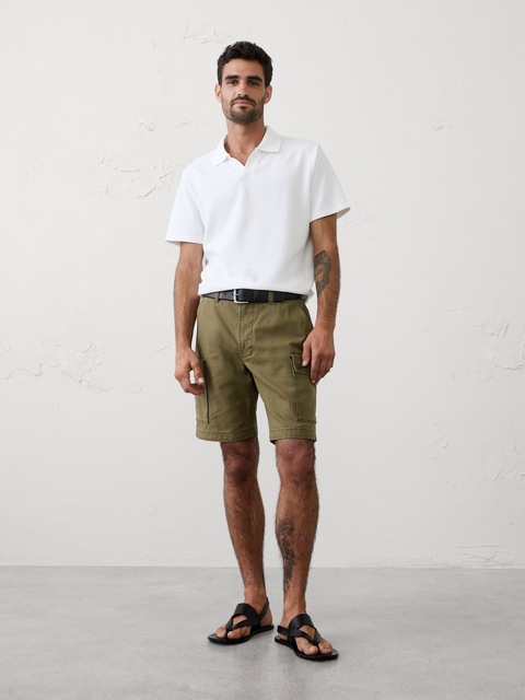Standard-Fit Johnny-Collar Polo