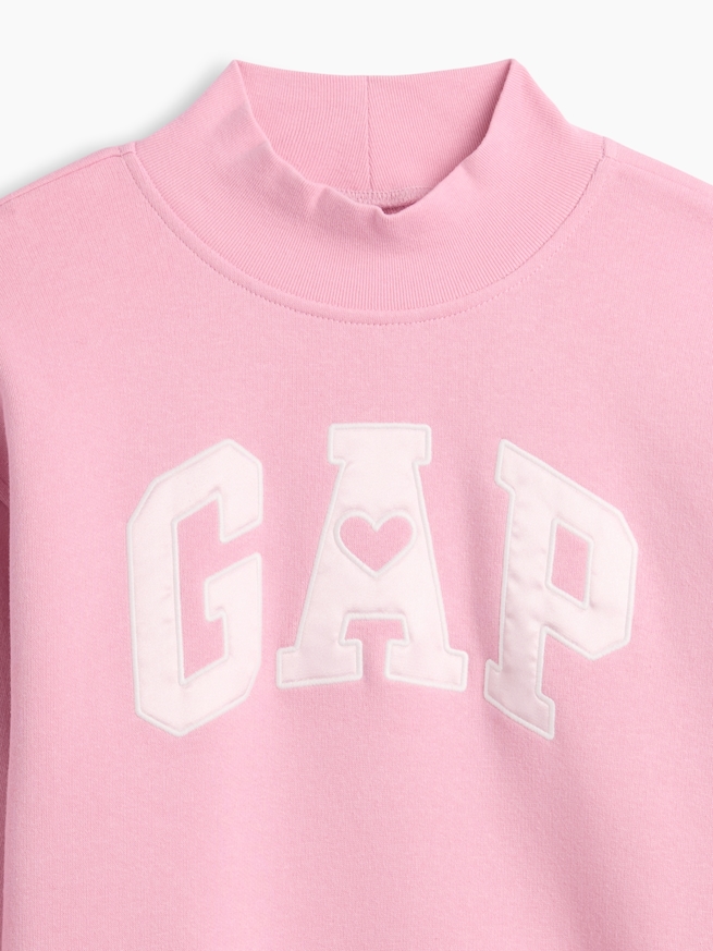 オーバーサイズ モックネック GAPロゴ スウェットシャツ (キッズ)-1