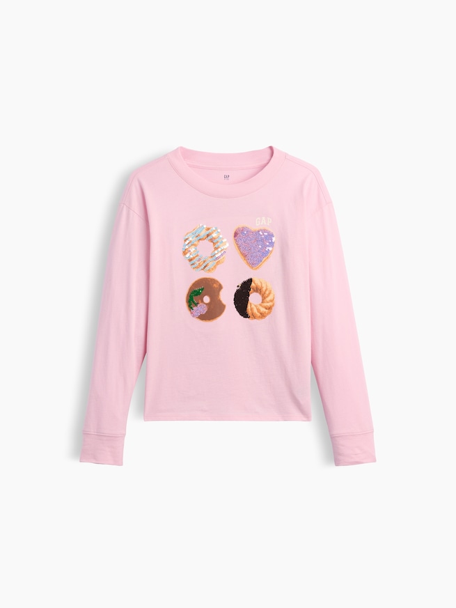オーバーサイズ フリッピースパンコール グラフィックTシャツ (キッズ)-1