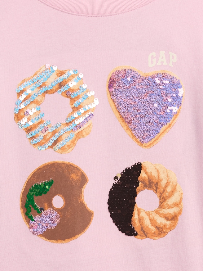 オーバーサイズ フリッピースパンコール グラフィックTシャツ (キッズ)-3