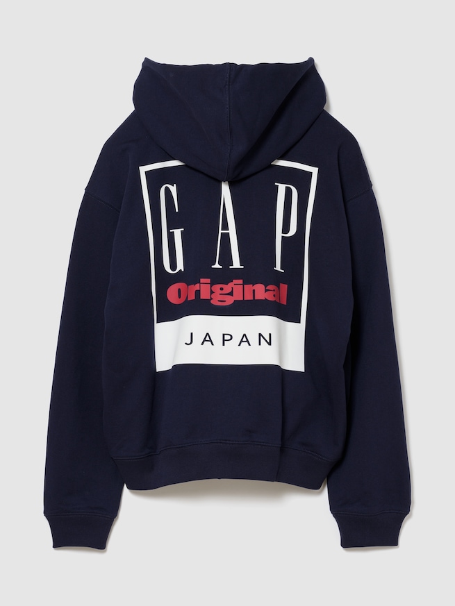 ヘビーウェイト フレンチテリー オーバーサイズ GAPロゴ ジップアップパーカー-1