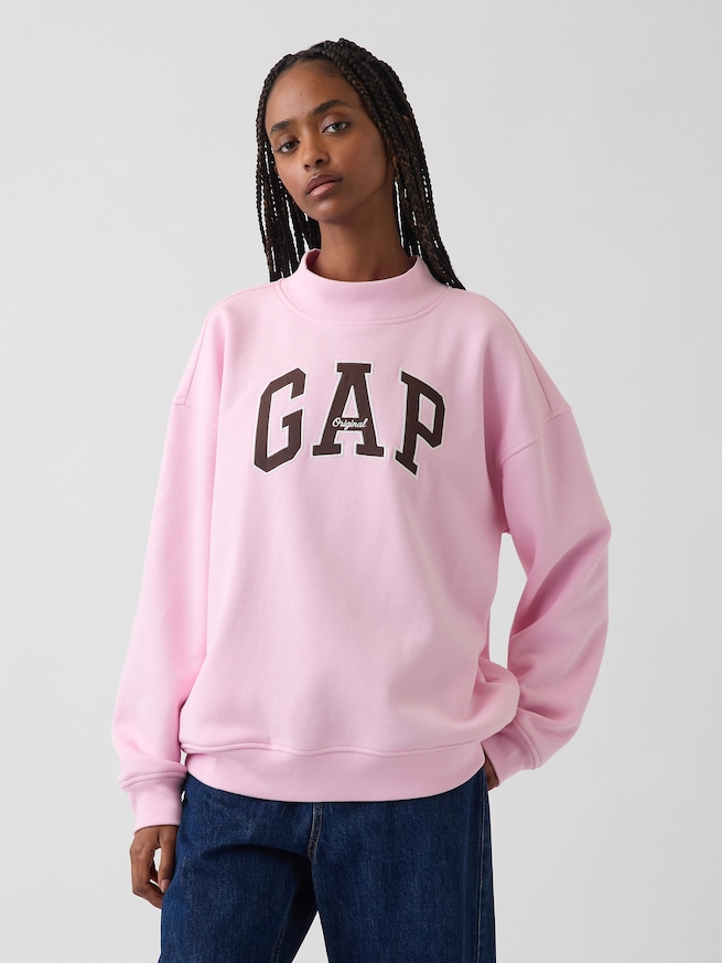 ヴィンテージソフト オーバーサイズ モックネック GAPロゴ スウェットシャツ-0