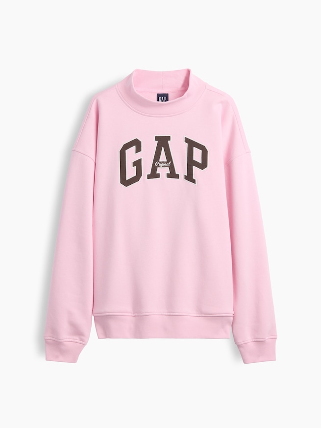ヴィンテージソフト オーバーサイズ モックネック GAPロゴ スウェットシャツ-5