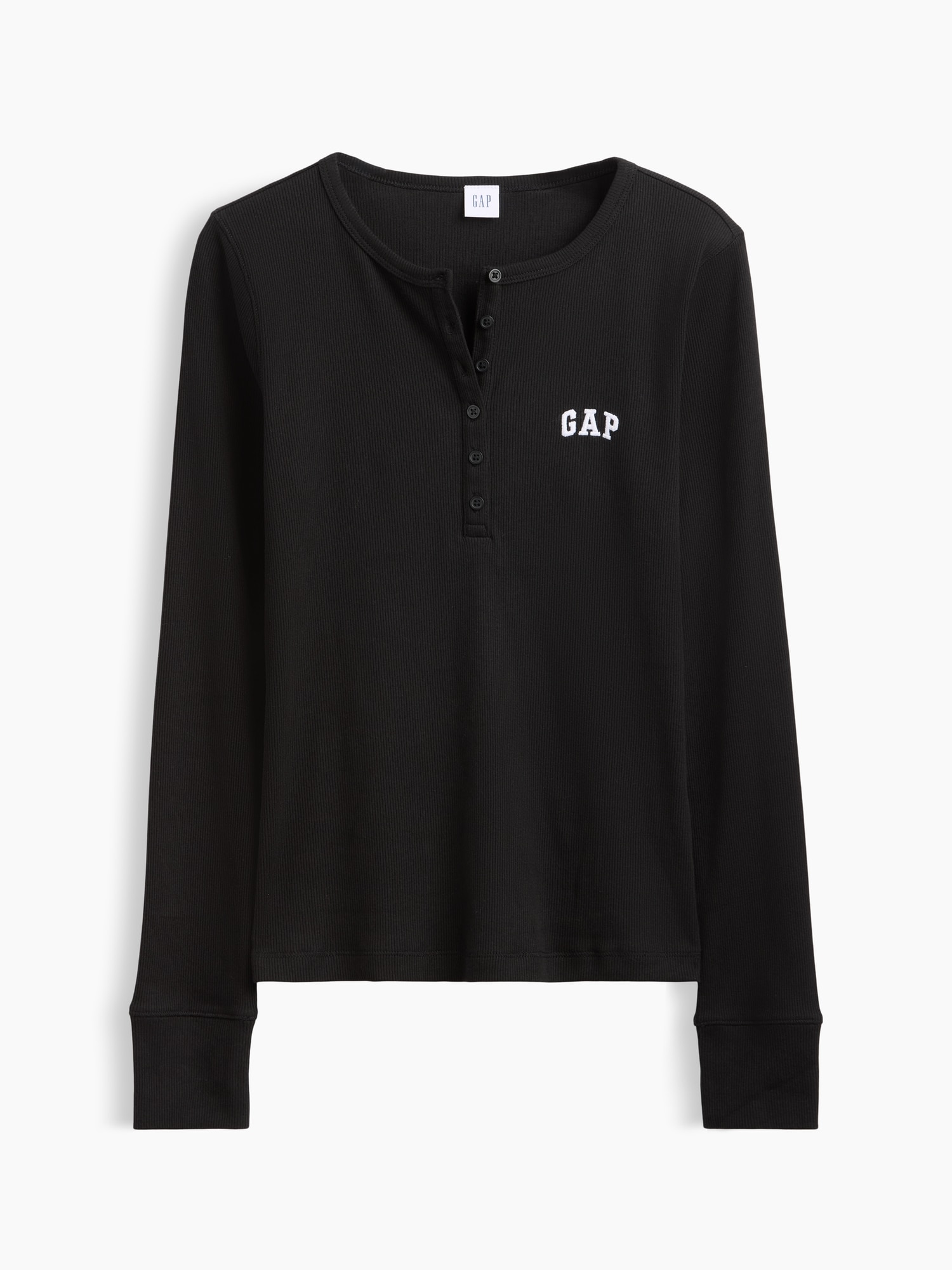 Gap公式オンラインストア | リブ GAPロゴ ヘンリーネックTシャツ