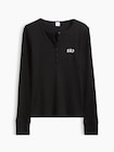 リブ GAPロゴ ヘンリーネックTシャツ-4