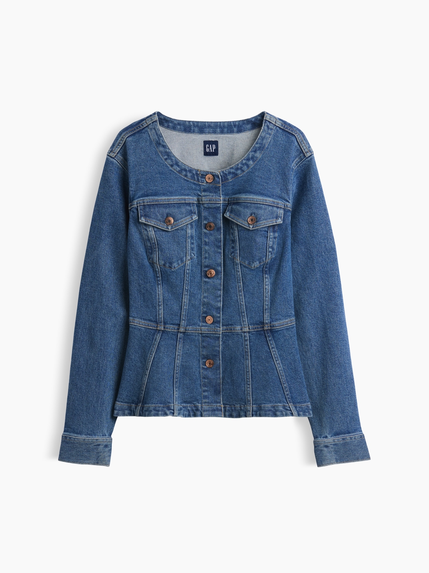Gap公式オンラインストア | Denim Fitted Peplum Jacket
