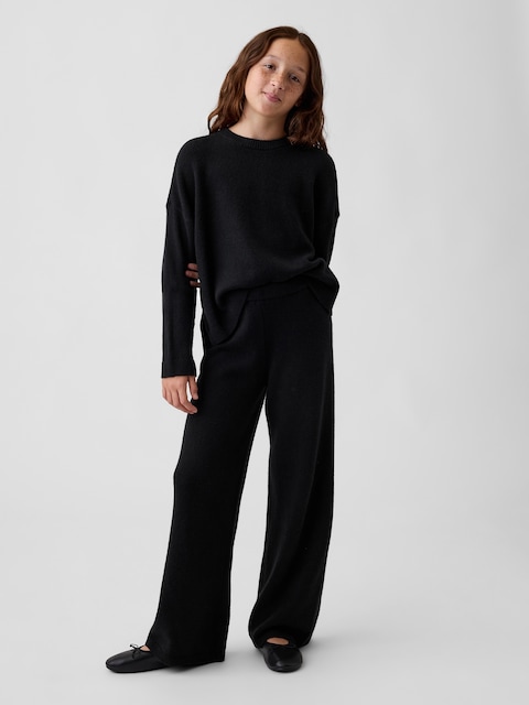 Kids CashSoft Wide-Leg Sweater Pants