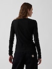 リブ GAPロゴ ヘンリーネックTシャツ-2