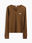 リブ GAPロゴ ヘンリーネックTシャツ-4