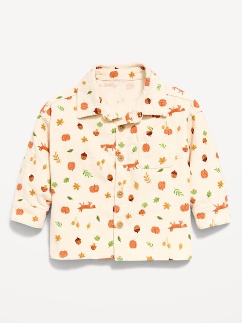CHEMISE EN VELOURS CÔTELÉ À MANCHES LONGUES À MOTIF POUR BÉBÉ