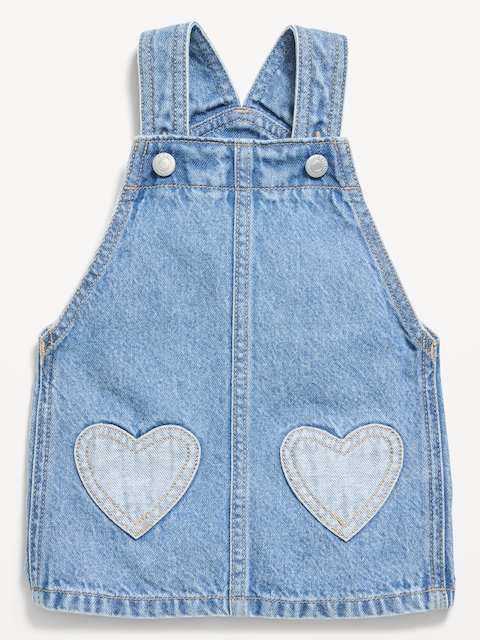 Printed Denim Skirtall Dress for Baby