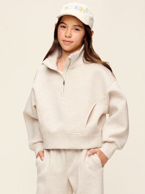 CHANDAIL À DEMI-GLISSIÈRE EN MOLLETON RAFFINÉ POUR FILLE