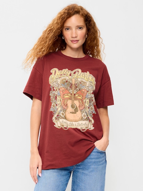 T-SHIRT LONG SURDIMENSIONNÉ À IMPRIMÉ DOLLY PARTON™