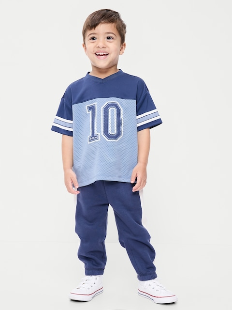 PANTALON DE JOGGING EN COTON OUATÉ À LOGO POUR TOUT-PETIT