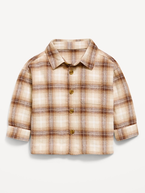 CHEMISE EN FLANELLE À CARREAUX À MANCHES LONGUES POUR BÉBÉ
