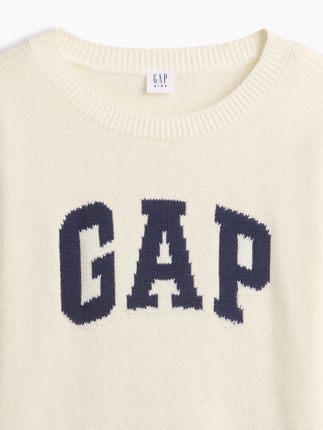 リラックスフィット GAPロゴ インターシャセーター (キッズ)-4