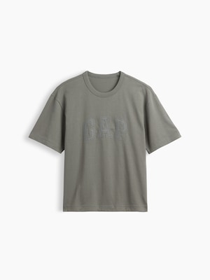 ヘビーウェイト リラックスフィット GAPロゴ クロップドTシャツ