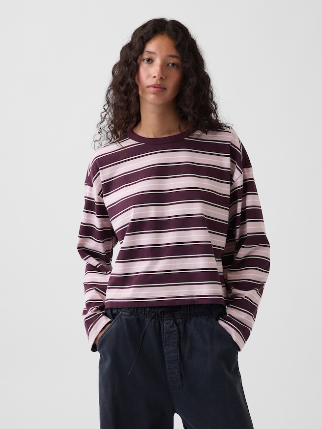 ニット オーバーサイズ クロップドTシャツ-0