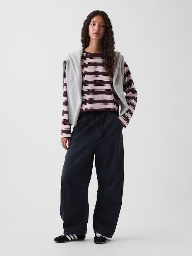 ニット オーバーサイズ クロップドTシャツ-1