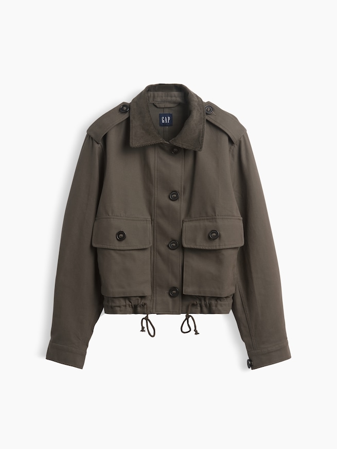 キャンバス クロップド ユーティリティ ジャケット-5