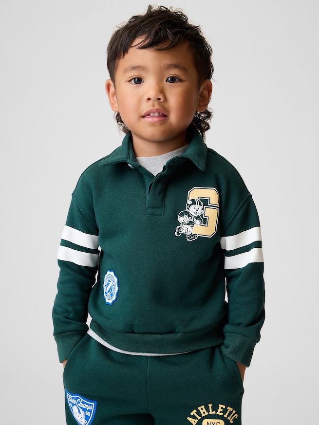 ヴィンテージソフト バーシティスタイル GAPロゴ ポロスウェットシャツ (幼児・ベビー)-0