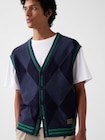 Gap &times; Malbon オーバーサイズ アーガイル ニットベスト-4