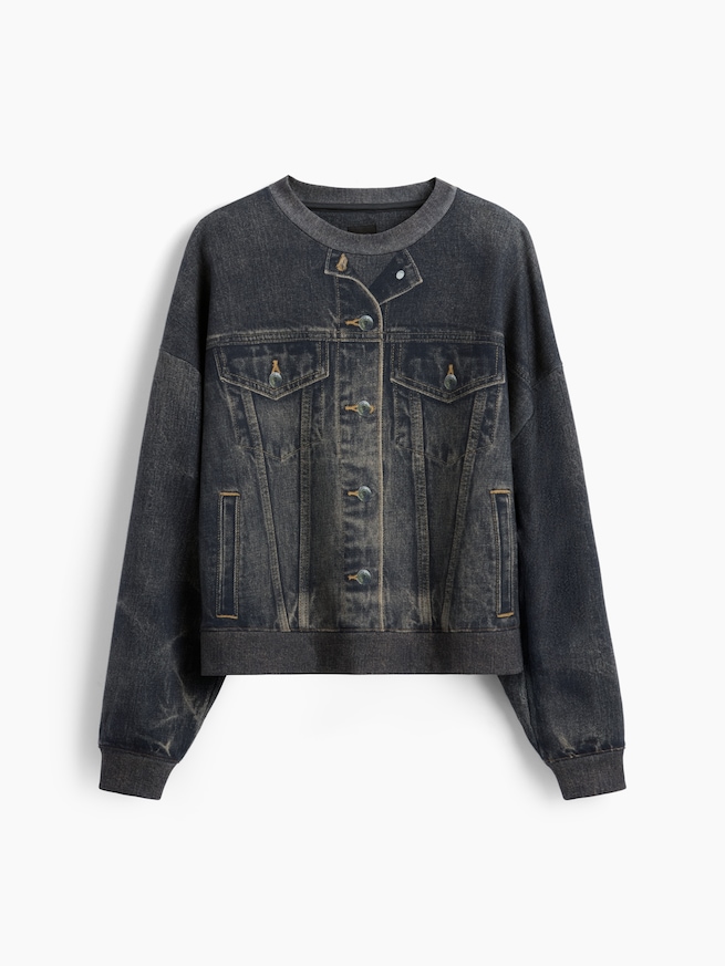 GapStudio プリント デニム スウェットシャツ-8