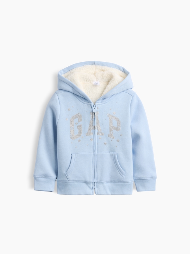 babyGap 裏ボア GAPロゴ ジップアップパーカー-0