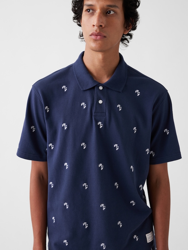 Gap &times; Malbon リラックスフィット ロゴ ポロシャツ-4