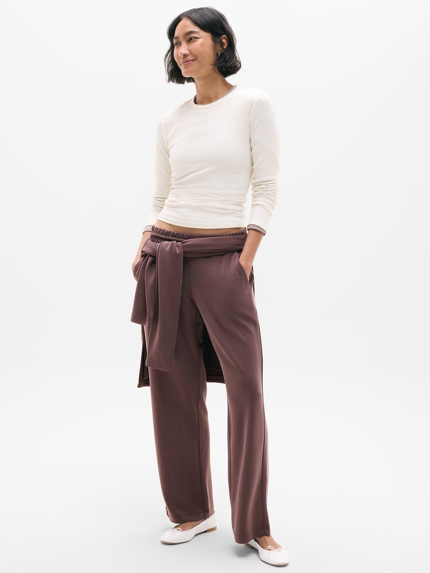 Athleta Seasoft Mid Rise Straight Pant In Nocturnal