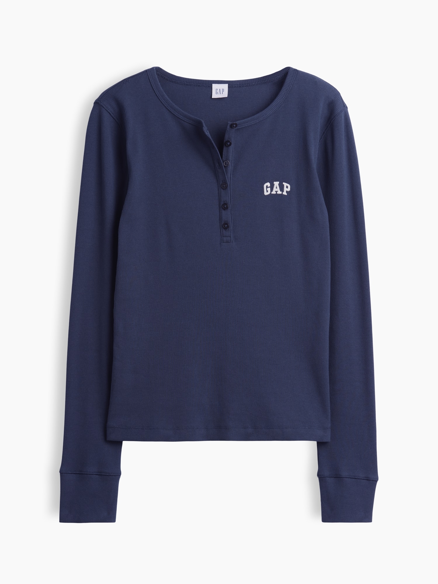 Gap公式オンラインストア | リブ GAPロゴ ヘンリーネックTシャツ