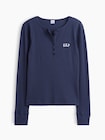 リブ GAPロゴ ヘンリーネックTシャツ-4