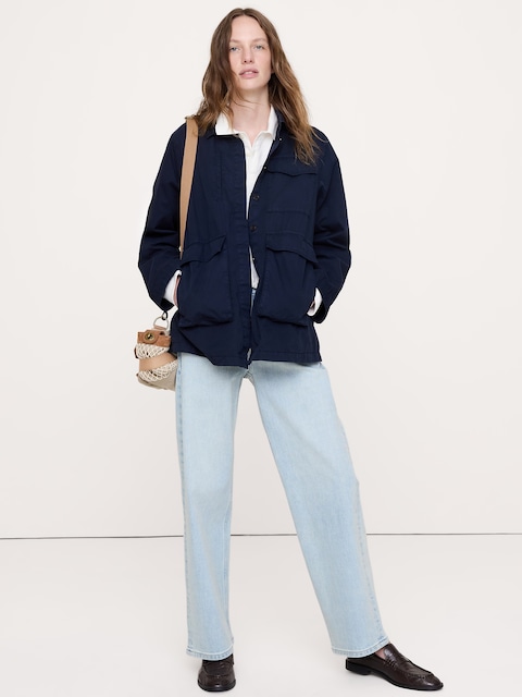 VESTE-CHEMISE EN SERGÉ DE COTON