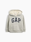 babyGap GAPロゴ ボア ジップアップパーカー-0