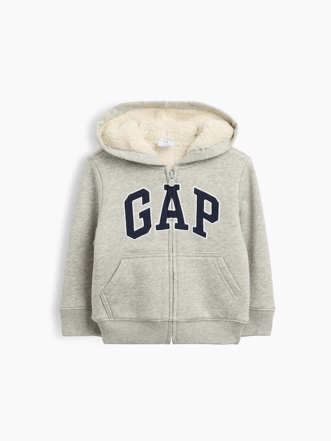 babyGap GAPロゴ ボア ジップアップパーカー-0