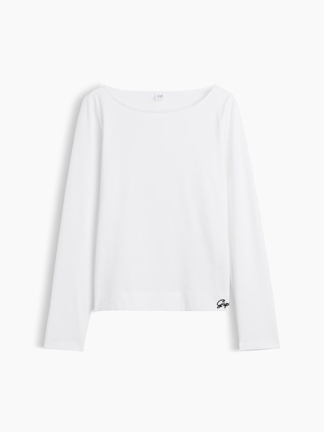 クロップド ボートネックTシャツ-4