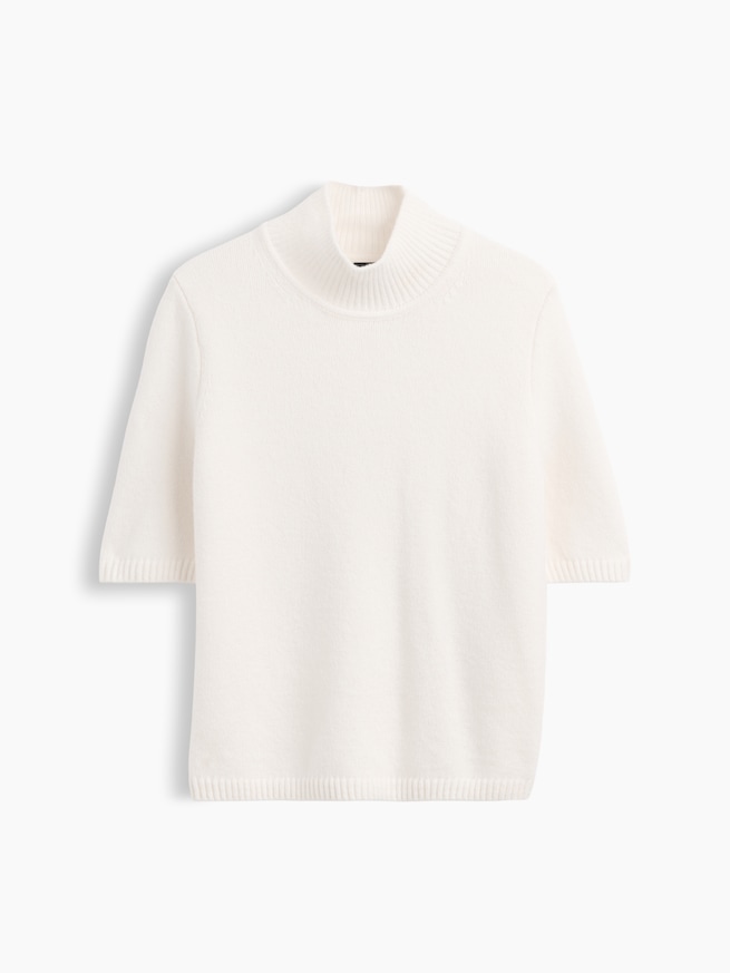 CashSoft カシミヤタッチ 5分袖 モックネックセーター-4