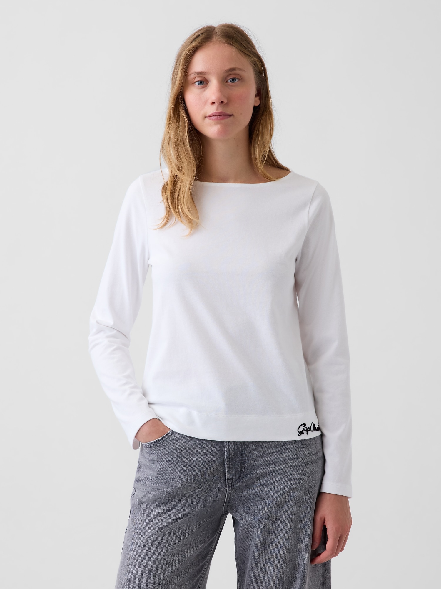Gap公式オンラインストア | クロップド ボートネックTシャツ