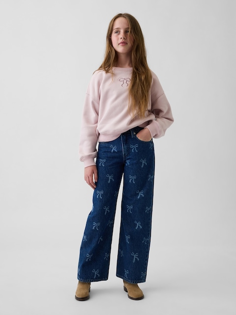 JEAN SPORTIF JAMBE LARGE À TAILLE BASSE POUR ENFANT
