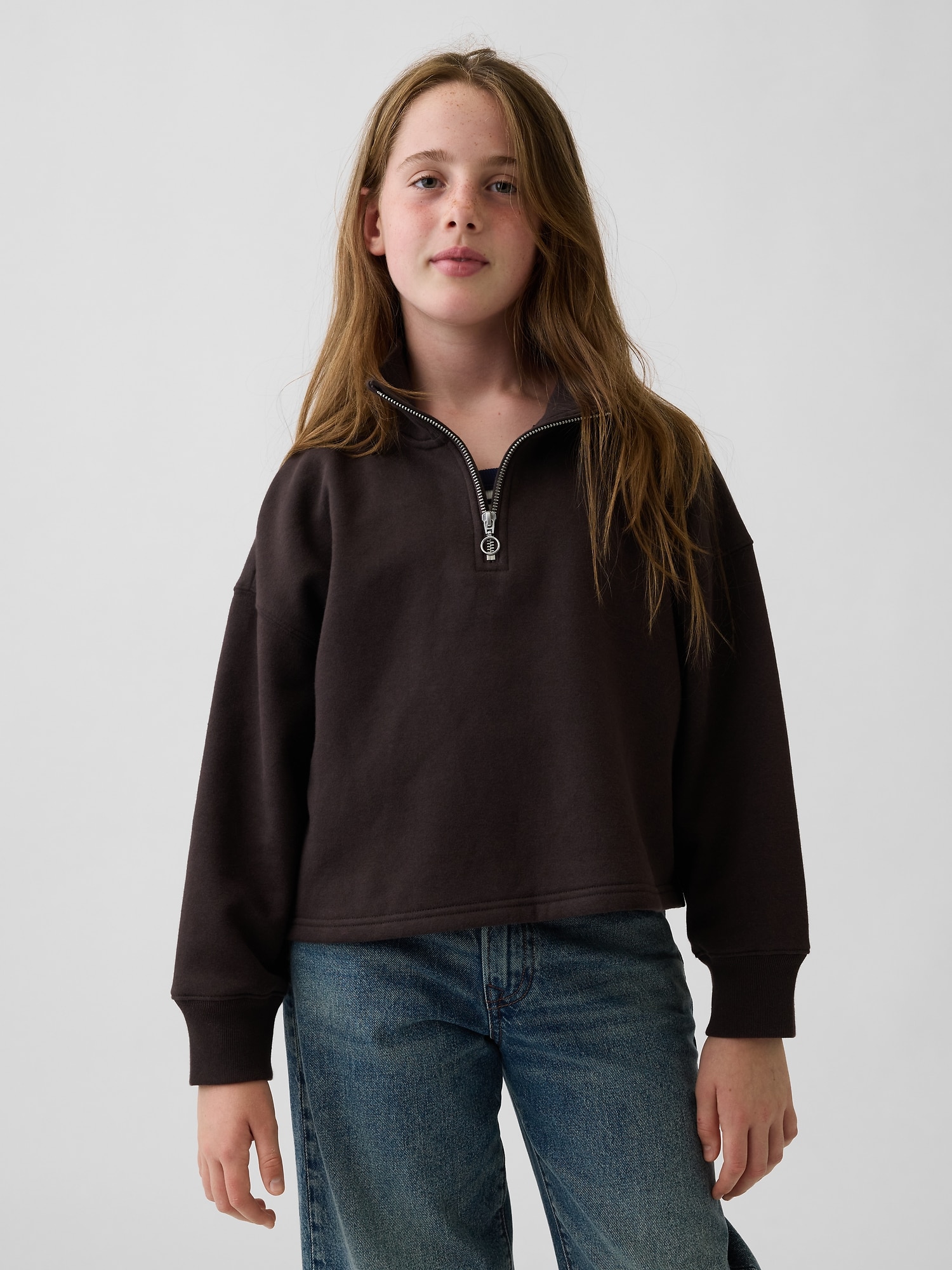 Kids VintageSoft Oversized Quarter-Zip Pullover | Gap