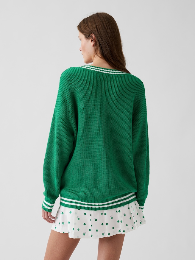 Gap &times; Malbon コットン100% オーバーサイズセーター-2